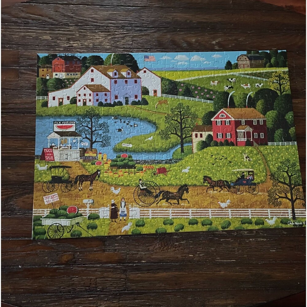 Buffalo Games Charles Wysocki 300 Piece Puzzle Jolly Hill Farms Complete